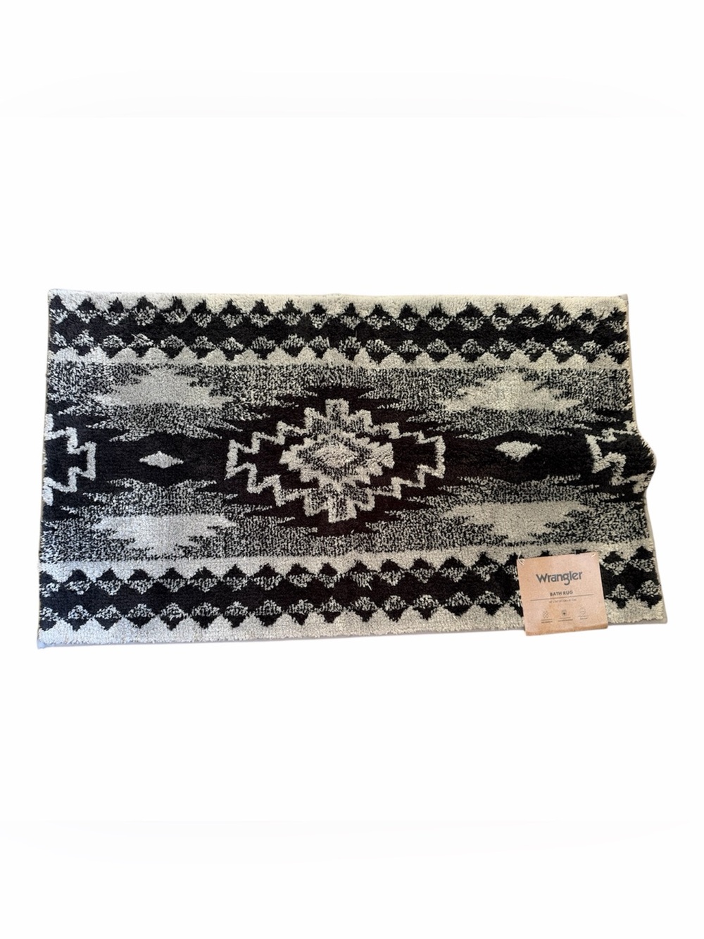 Wrangler Black, Grey & White Southwestern Bath Rug Mat 20” x 32” - NWT **